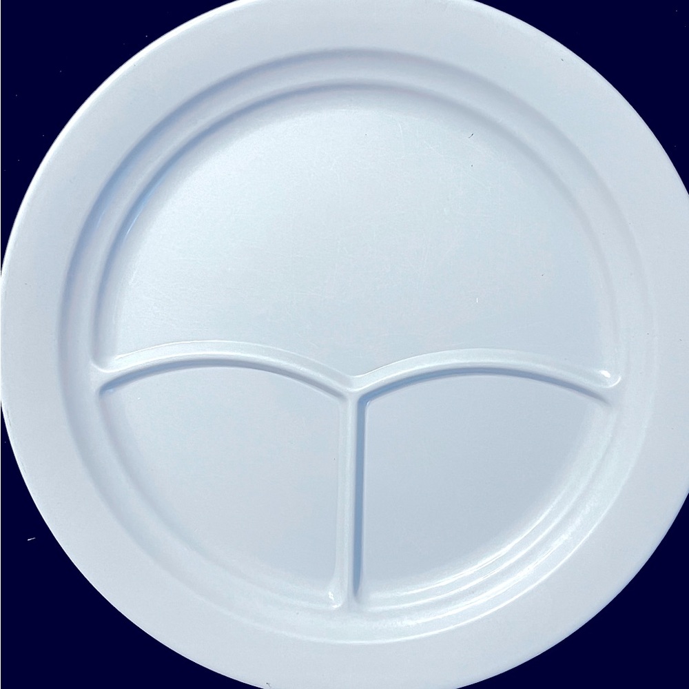 Vintage Light Blue Boontonware Sectioned Melamine Plates